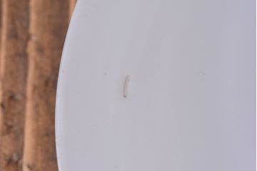 和製アンティーク　白いガラスの平笠シェードがレトロな雰囲気を醸すペンダントライト(天井照明、吊り下げ照明)(1)　2ヶセット