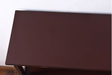 中古　前面の花模様が美しい鎌倉彫の茶棚(戸棚、茶箪笥、収納棚)