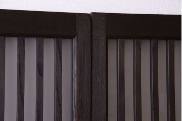 和製アンティーク　特注品　和モダンな雰囲気漂う総栗材の格子戸(ガラス戸、引き戸)2枚セット
