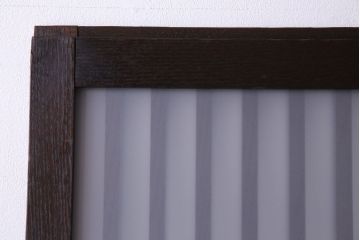 和製アンティーク　特注品　和モダンな雰囲気漂う総栗材の格子戸(ガラス戸、引き戸)2枚セット