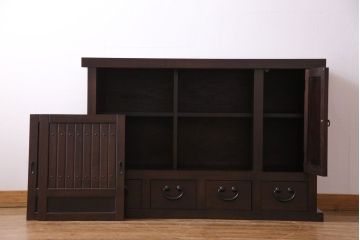 民芸家具　和モダンな雰囲気漂う水屋サイドボード(テレビボード、食器棚)