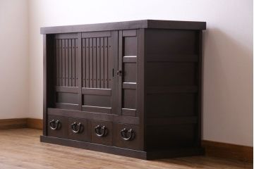 民芸家具　和モダンな雰囲気漂う水屋サイドボード(テレビボード、食器棚)