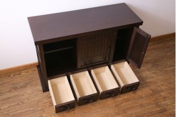 民芸家具　和モダンな雰囲気漂う水屋サイドボード(テレビボード、食器棚)