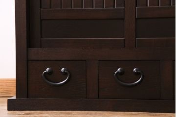 民芸家具　和モダンな雰囲気漂う水屋サイドボード(テレビボード、食器棚)