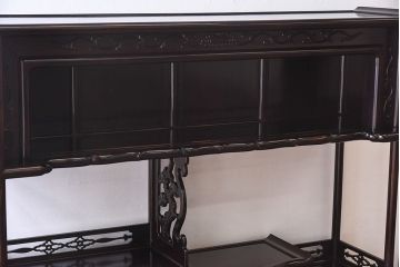 アンティーク家具　黒檀無垢材使用!　高級感と気品漂う飾り棚(茶棚、戸棚)