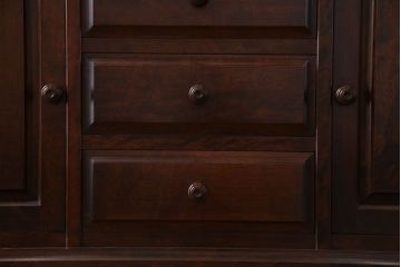 中古　北海道民芸家具　シックな雰囲気漂う大きな重ね食器棚(カップボード、収納棚)(1)
