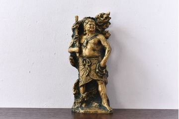 アンティーク雑貨　北村西望作 不動明王ブロンズ像 (箱付)