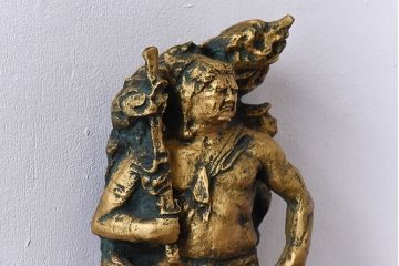 アンティーク雑貨　北村西望作 不動明王ブロンズ像 (箱付)