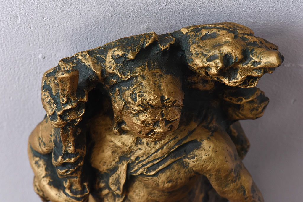 アンティーク雑貨　北村西望作 不動明王ブロンズ像 (箱付)