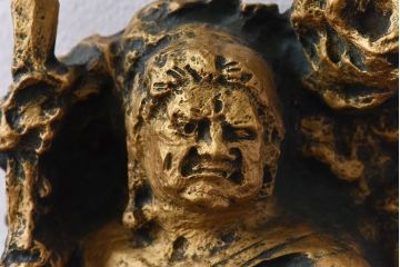 アンティーク雑貨　北村西望作 不動明王ブロンズ像 (箱付)