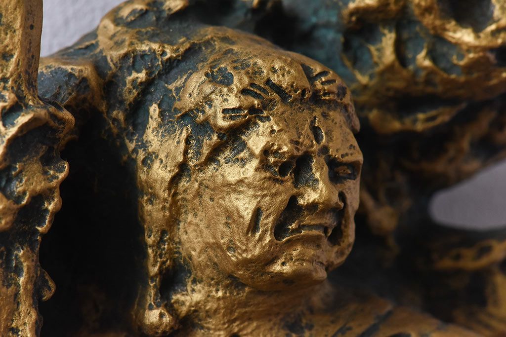 アンティーク雑貨　北村西望作 不動明王ブロンズ像 (箱付)