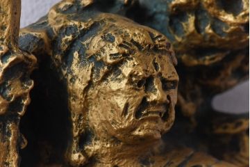 アンティーク雑貨　北村西望作 不動明王ブロンズ像 (箱付)