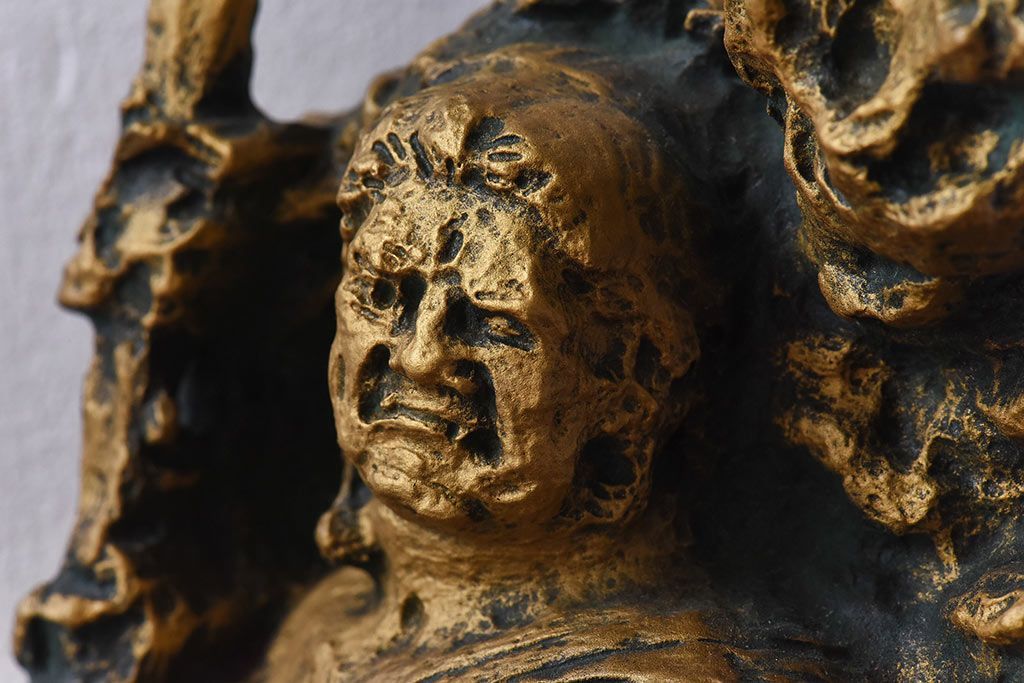 アンティーク雑貨　北村西望作 不動明王ブロンズ像 (箱付)