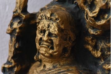 アンティーク雑貨　北村西望作 不動明王ブロンズ像 (箱付)