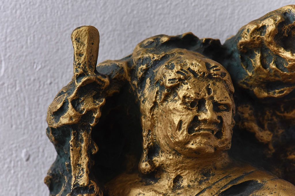 アンティーク雑貨　北村西望作 不動明王ブロンズ像 (箱付)