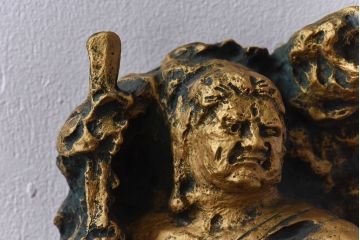 アンティーク雑貨　北村西望作 不動明王ブロンズ像 (箱付)