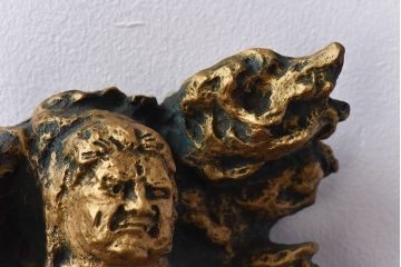 アンティーク雑貨　北村西望作 不動明王ブロンズ像 (箱付)