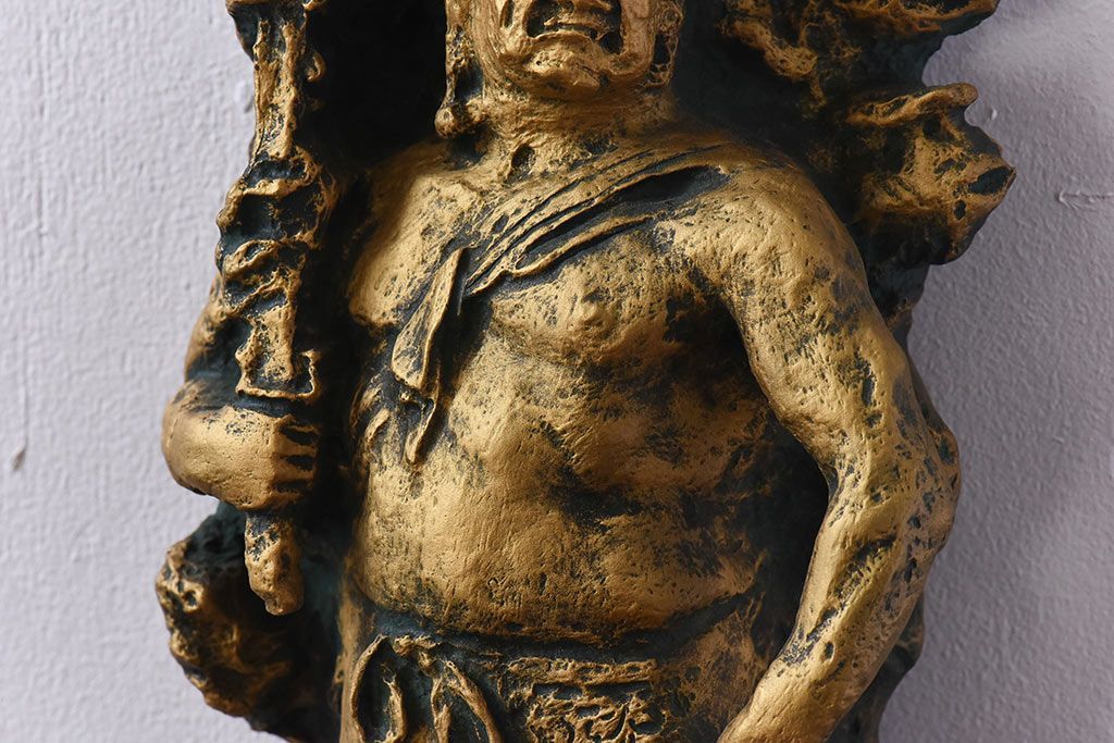 アンティーク雑貨　北村西望作 不動明王ブロンズ像 (箱付)