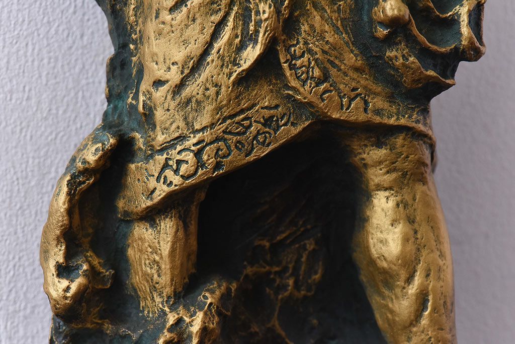 アンティーク雑貨　北村西望作 不動明王ブロンズ像 (箱付)