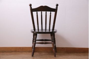 中古美品　北海道民芸家具　HM626 挽き物装飾が美しいウィンザーチェア(椅子、ダイニングチェア、ワークチェア、ウインザーチェア)(定価約7万円)(3)