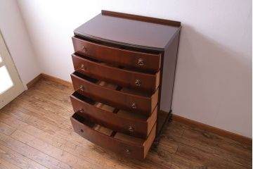 アンティーク家具　イギリスアンティーク　艶やかなマホガニー材が魅力のチェスト(引き出し、ドロワー)