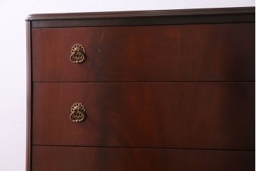 アンティーク家具　イギリスアンティーク　艶やかなマホガニー材が魅力のチェスト(引き出し、ドロワー)