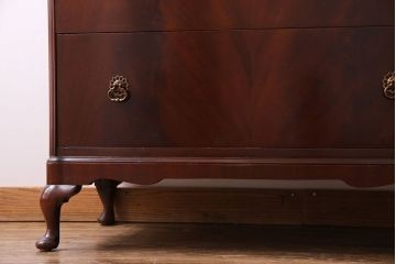 アンティーク家具　イギリスアンティーク　艶やかなマホガニー材が魅力のチェスト(引き出し、ドロワー)