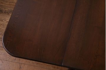 ヴィンテージ家具　ビンテージ　オーク材　挽き物の脚が美しいゲートレッグテーブル(バタフライテーブル、エクステンションテーブル)