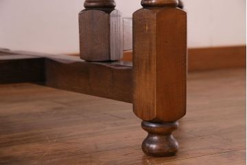 ヴィンテージ家具　ビンテージ　オーク材　挽き物の脚が美しいゲートレッグテーブル(バタフライテーブル、エクステンションテーブル)