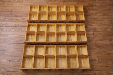 レトロ家具　昭和レトロ　ネームプレート付き 便利なカードケース(引き出し、チェスト、ドロワー、図書館、図書室)