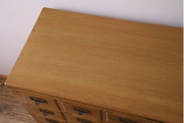 レトロ家具　昭和レトロ　ネームプレート付き 便利なカードケース(引き出し、チェスト、ドロワー、図書館、図書室)