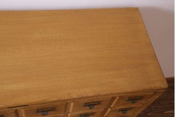 レトロ家具　昭和レトロ　ネームプレート付き 便利なカードケース(引き出し、チェスト、ドロワー、図書館、図書室)