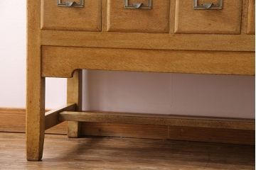 レトロ家具　昭和レトロ　ネームプレート付き 便利なカードケース(引き出し、チェスト、ドロワー、図書館、図書室)