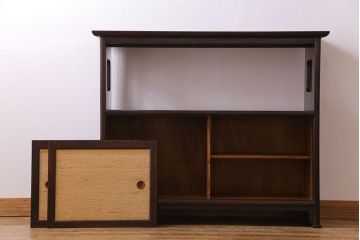 中古美品　松本民芸家具　上質な221型クズ布茶タンス2(定価約21万8千円)(1)