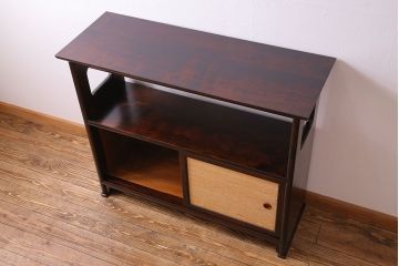 中古美品　松本民芸家具　上質な221型クズ布茶タンス2(定価約21万8千円)(1)