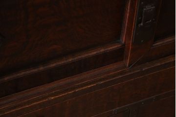 アンティーク家具　和製アンティーク　超希少!前面ケヤキ玉杢無垢材　関西帳場箪笥(時代箪笥、帳戸棚)