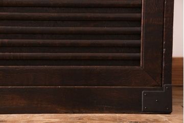アンティーク家具　和製アンティーク　超希少!前面ケヤキ玉杢無垢材　関西帳場箪笥(時代箪笥、帳戸棚)