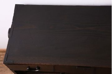 アンティーク家具　和製アンティーク　超希少!前面ケヤキ玉杢無垢材　関西帳場箪笥(時代箪笥、帳戸棚)