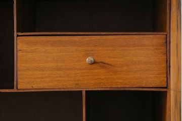 アンティーク家具　イギリスアンティーク　ステンドグラスがおしゃれな大型ビューローブックケース(簿記机、本棚、チェスト)