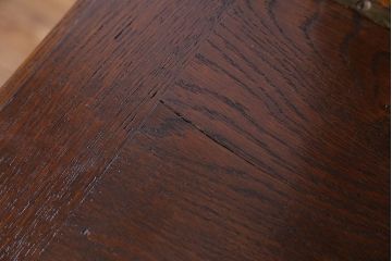 アンティーク家具　イギリスアンティーク　ステンドグラスがおしゃれな大型ビューローブックケース(簿記机、本棚、チェスト)