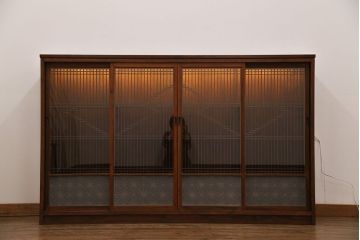 アンティーク家具　組子の書院戸を使用した和の雰囲気を高めるオリジナルキャビネット(戸棚、飾り棚)