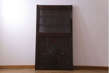 和製アンティーク　総ケヤキ材　堂々とした佇まいの富山蔵戸(引き戸、建具、玄関戸)