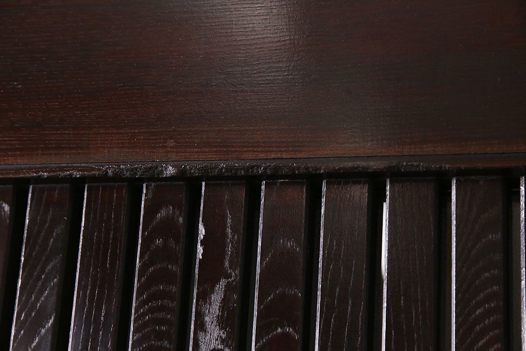 和製アンティーク　総ケヤキ材　堂々とした佇まいの富山蔵戸(引き戸、建具、玄関戸)