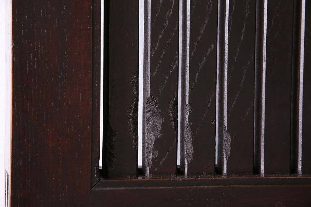 和製アンティーク　総ケヤキ材　堂々とした佇まいの富山蔵戸(引き戸、建具、玄関戸)