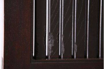 和製アンティーク　総ケヤキ材　堂々とした佇まいの富山蔵戸(引き戸、建具、玄関戸)