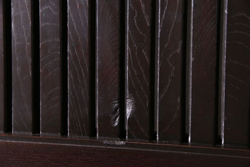 和製アンティーク　総ケヤキ材　堂々とした佇まいの富山蔵戸(引き戸、建具、玄関戸)