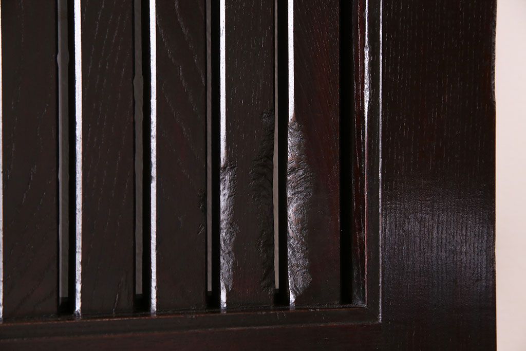 和製アンティーク　総ケヤキ材　堂々とした佇まいの富山蔵戸(引き戸、建具、玄関戸)