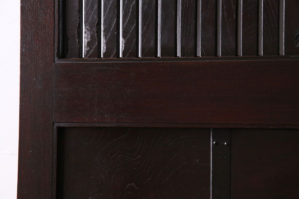 和製アンティーク　総ケヤキ材　堂々とした佇まいの富山蔵戸(引き戸、建具、玄関戸)