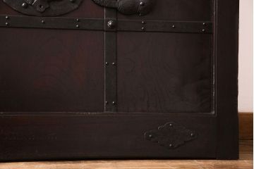 和製アンティーク　総ケヤキ材　堂々とした佇まいの富山蔵戸(引き戸、建具、玄関戸)