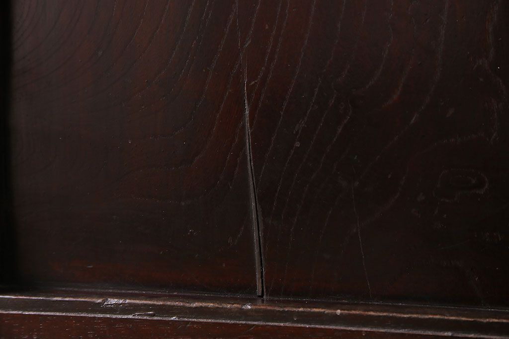 和製アンティーク　総ケヤキ材　堂々とした佇まいの富山蔵戸(引き戸、建具、玄関戸)